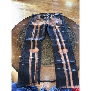 Lip Service Jeans Mens Vintage Black SKELETON Straight Leg 38x32 Button Fly